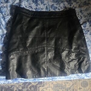 Lulu's Black Faux Leather Mini Skirt